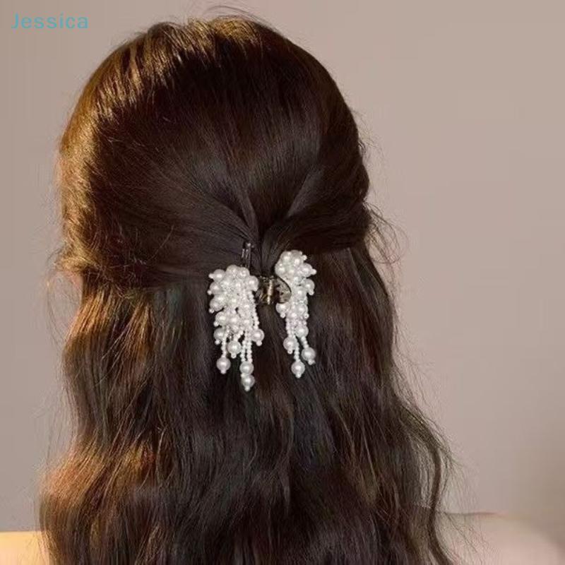 Pearl Tassel Mini Hair Clip For Half-Up Hairstyles Women Hair Accessory