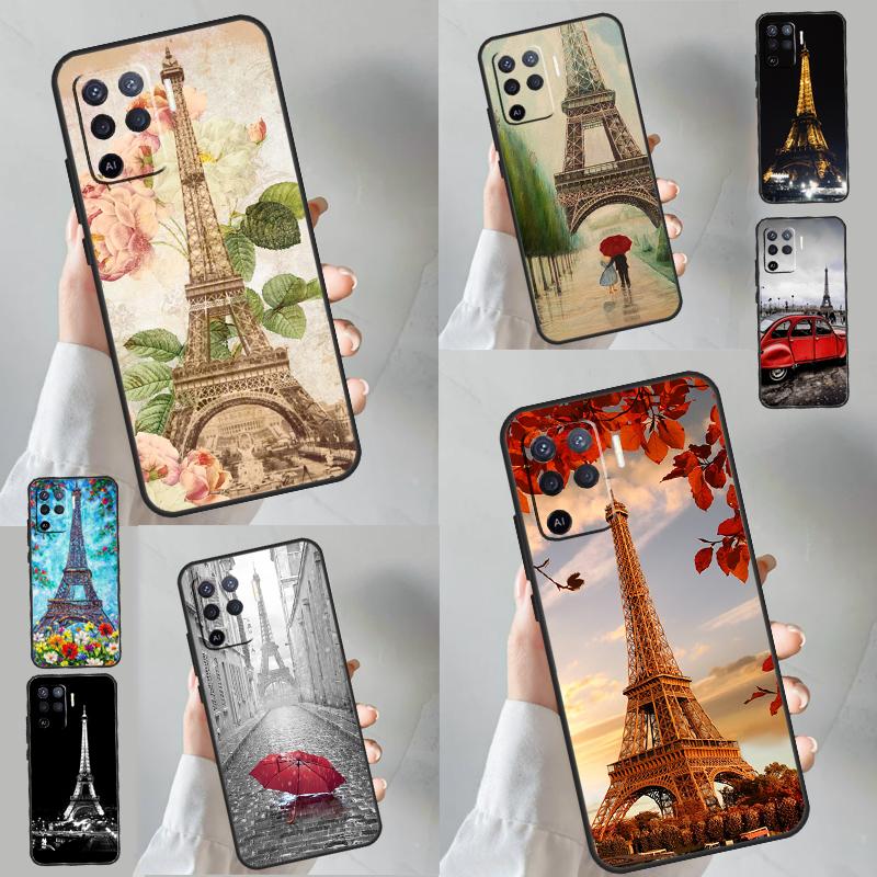 Paris Eiffel Tower Case For OPPO A96 A76 A16 A54 A74 A94 A98 A78 A5 A9 A15 A17 A77 A52 A72 A53S A57S A79 Cover