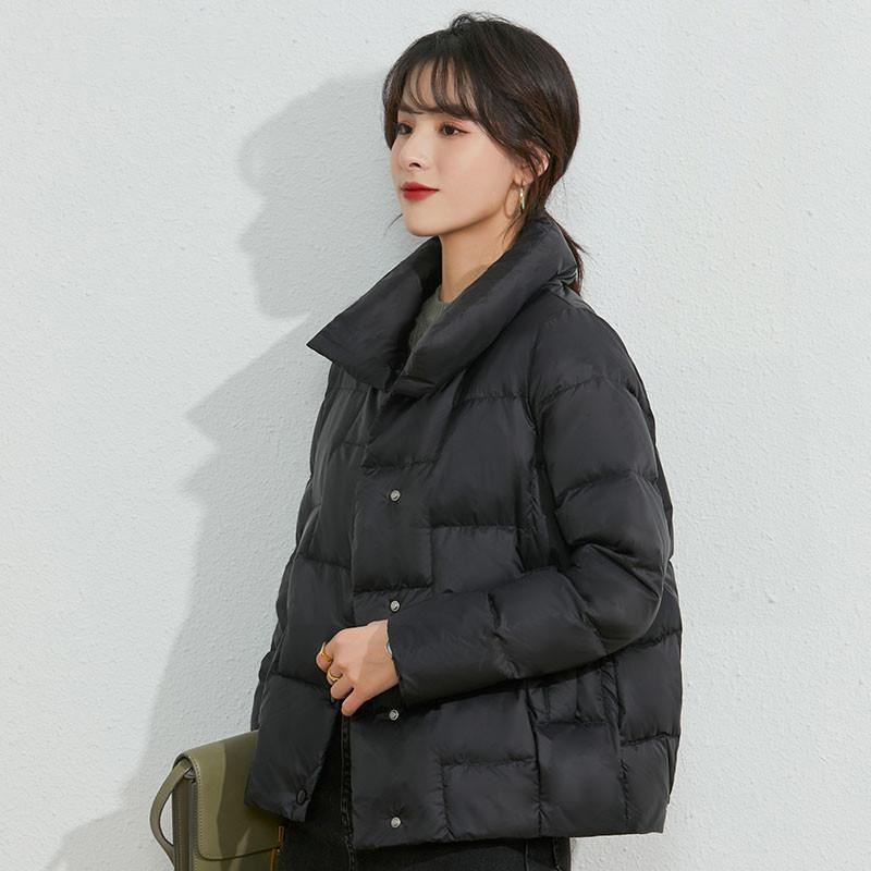 Autumn and Winter New Down Jackets Women's Short Korean Version Fashion Loose Small Light Stand-up Collar White Duck Down Jacket