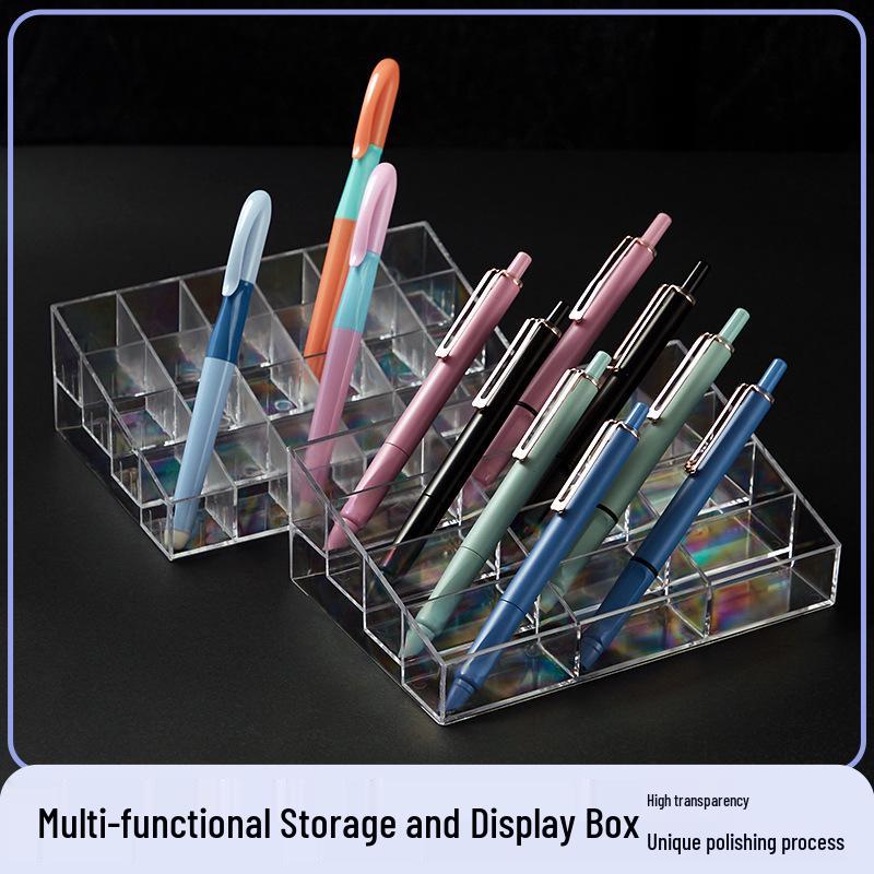 Acrylic Multi-Layer Transparent Pen Holder & Display Stand - Large Capacity Fountain Pen Organizer