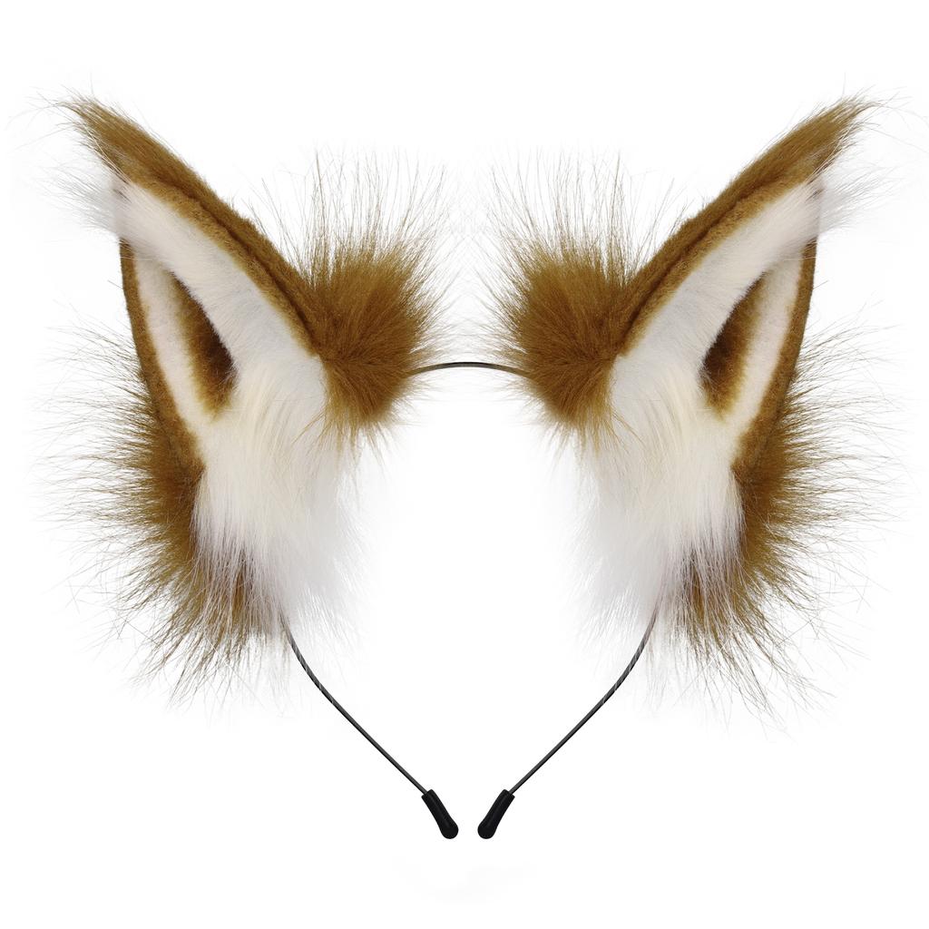 Bandeau Oreilles Renard Loup Fausse Fourrure Animale Bandeau Cheveux Poilu Fait Main Couvre-chef Costume Accessoires Cosplay