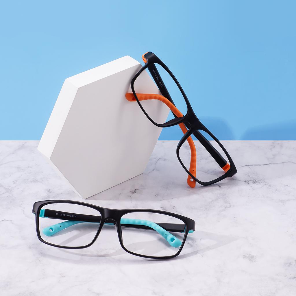 Ultralight TR90 Kids Boys Rectangular Full Rim Flexible Prescription Glasses Girls Plastic Square Children Optical Glasses