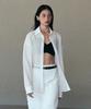 Nive See-Through Crinkle Shirts (Ivory)