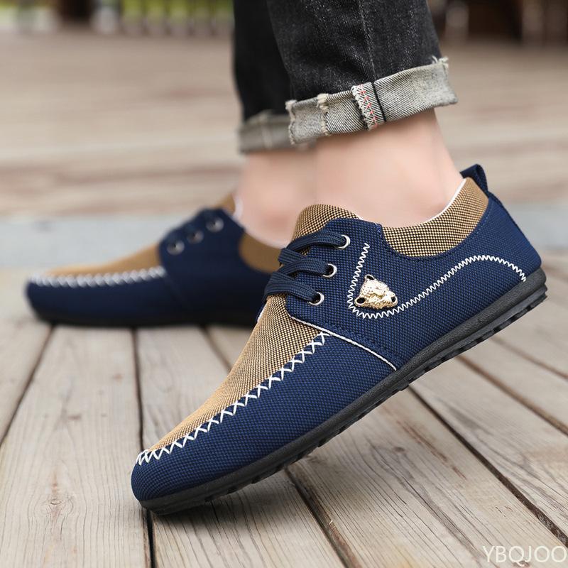 Men's 2025 New Bean Shoes Casual men canvas shoe Trendy plus size comfortable flats Lightweight breathable Male shoes Zapatos