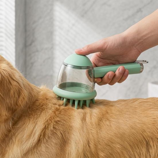 Pet Bath Brush with Shampoo Dispenser Dog Shower Brush Gentle Massage Pet Brush for Dogs And Cats Bath Shower Tool