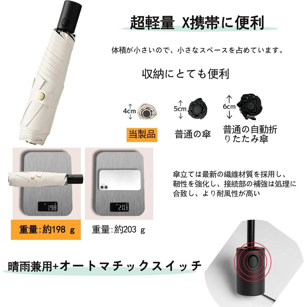Mustarpicking Ultra UV Complete Heat Automatic Opening and Folding Folding UV Windproof and Water For Sunny and Rainy Easy To For Men and Day Parasol,