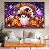1 piece of 2D flat background fabric pumpkin ghost happy Halloween background bannerzyc