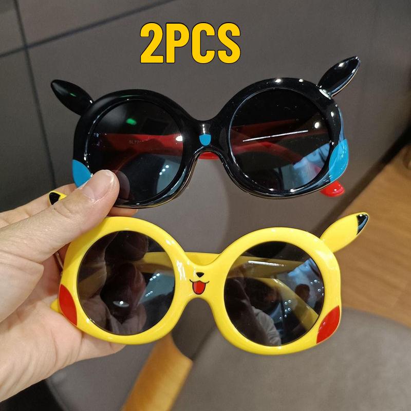 2PCS Children Cute Cartoon Personality SunglassesStt Shooting UV Protection 400 Boys For Outdoor Use Sun Protection Eyeglasses Kid Timeless