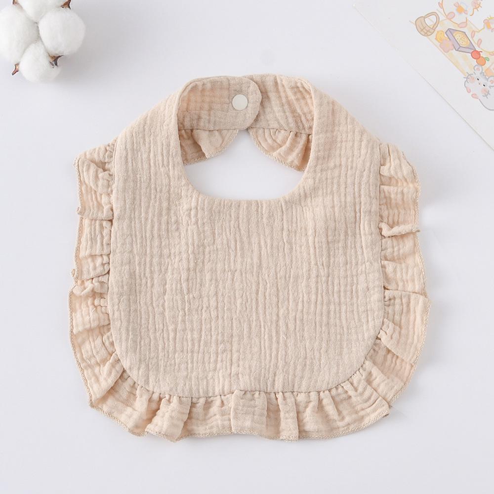 Ruffle Baby Drool Bibs: Pure Cotton Printed Lace Bibs