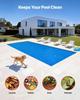 Solar Pool Cover, 10.97 x 4.88m Rectangle Pool Bubble Cover, 12 Mil Pools Solar Blanket with Bubble & PE Material, Daytime Heat Absorption, Nighttime