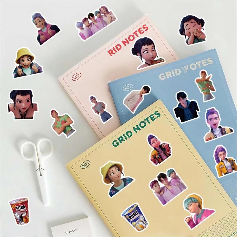 10-55 Adet Kpop DemonCoil Defter Anime Huntrix Kitap Defteri Dekoratif Parti Hediyesi Misafir Doğum Günü Partisi Malzemeleri Kpop Savaşçısı