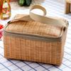 Portable Insulated Thermal Cooler Lunch Box Imitation Rattan Picnic Container