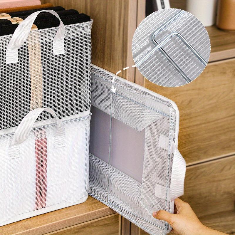 47*28*20cm1pc Transparent Waterproof Foldable Storage Box With Steel Frame, Versatile Organizer For Clothes & Underwear Perfect Home Use.