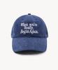 LADY VOLUME Begin Again Cotton Ball Cap (Navy)
