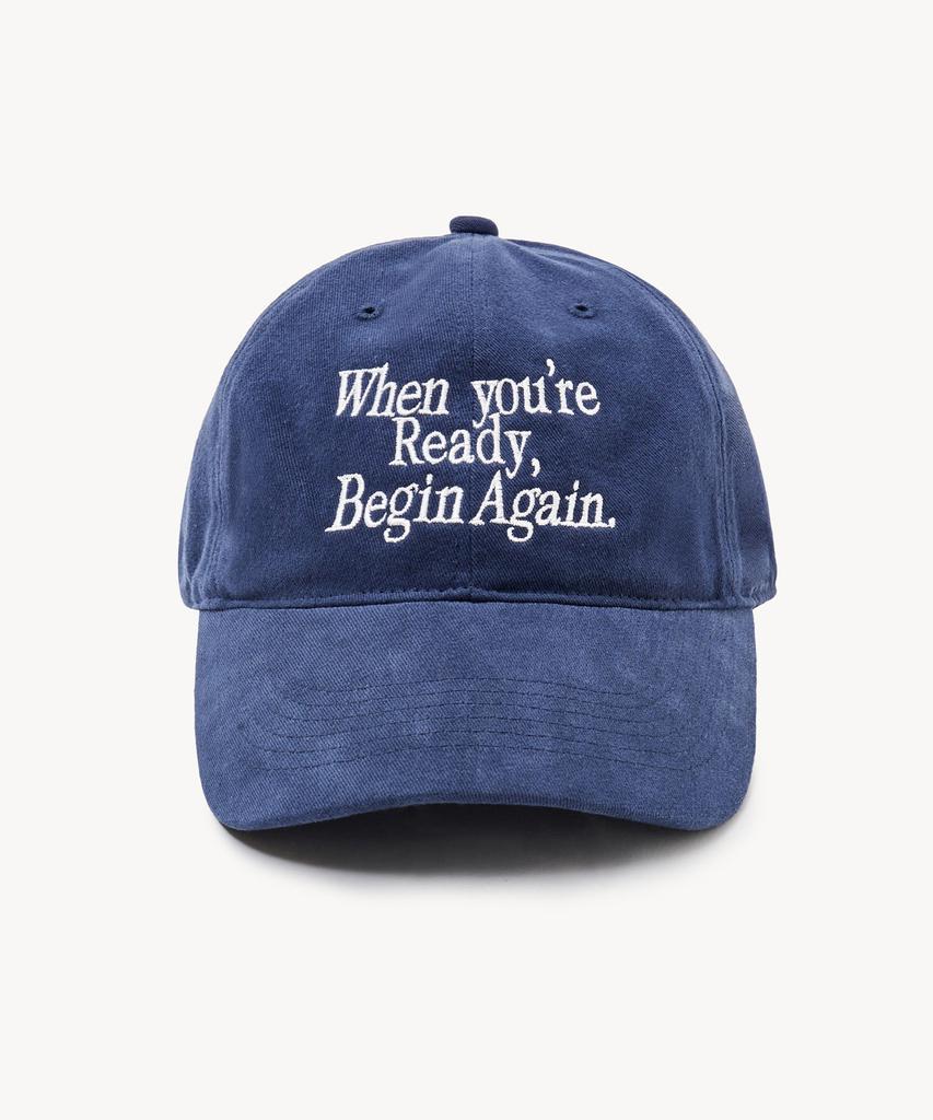 LADY VOLUME Begin Again Cotton Ball Cap (Navy)