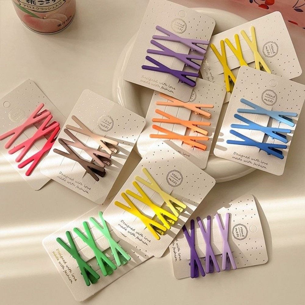3Pc/Set Cross Hair Clips Geometry Duck Beak Clip Fashion Bang Clip  Hair Styling