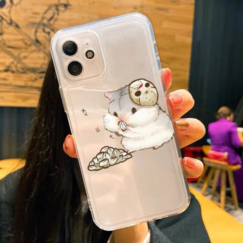 Cute Hamsters Phone Case for iPhone 11 12 13 mini pro XS MAX 8 7 6 6S Plus X 5S SE 2020 XR clear case