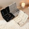 Dustproof Jewelry Display Box Tough Ring Necklace Earrings Brooch Box Flip Top Jewelry Box Compact For Bedroom Gift Jewelry