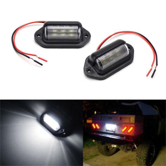 2 ks Vodotěsné 6 LED 12/24V Auto Nákladní vozidlo Přívěs Světlo SPZ Zadní světlo