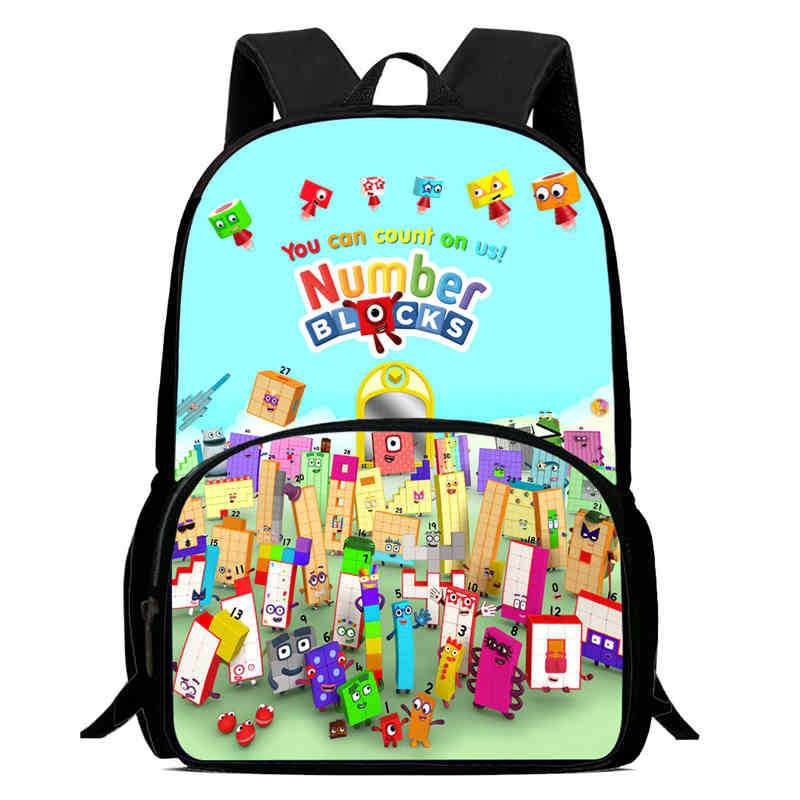 Digitale Bausteine Numberblocks Schultasche Hochauflösend Multifunktional Oxford Leichter Rucksack