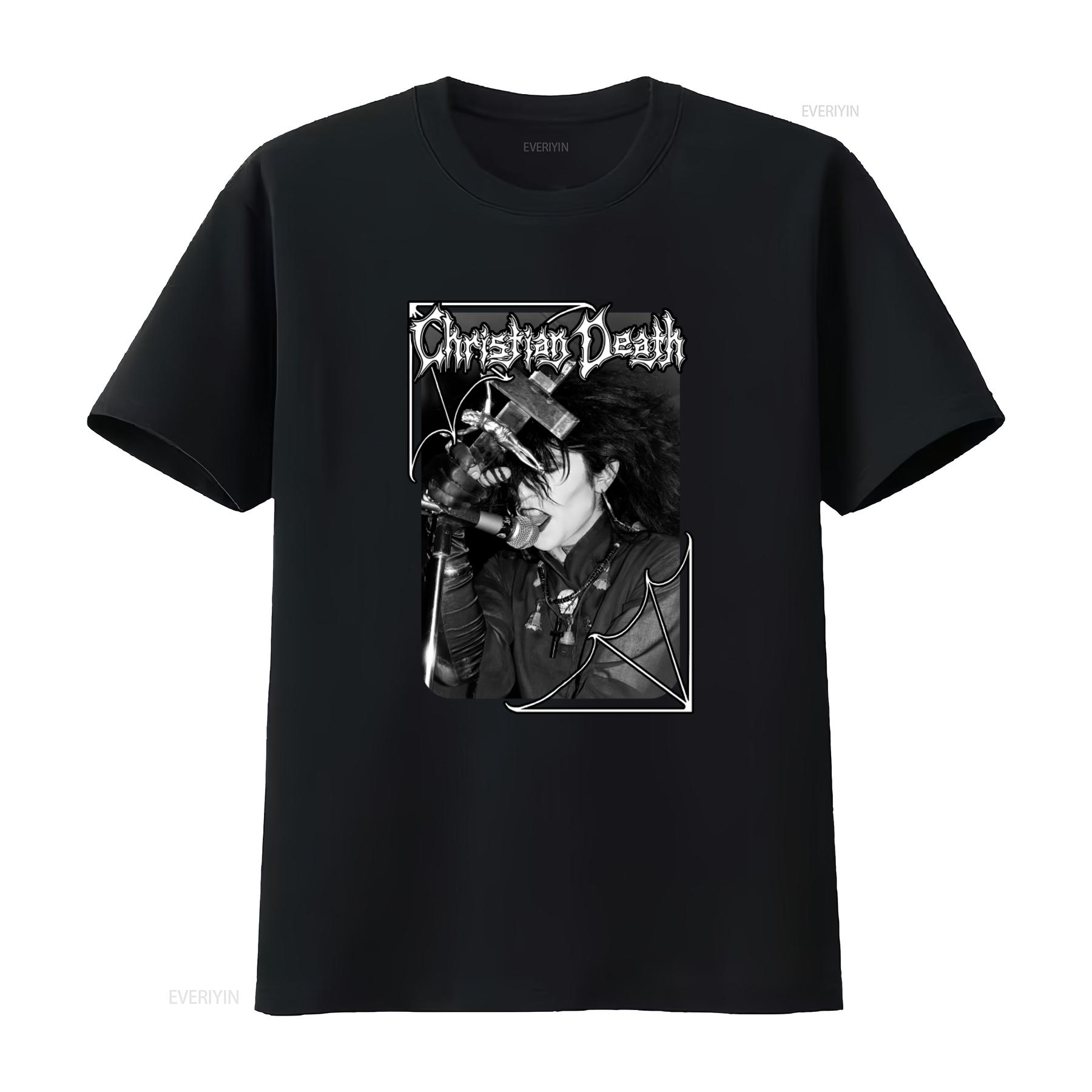 

Christian Death Rozz Williams Gothic Punk Rock Band T shirt vintage Washed streetwear graphic homme Unisex Soft Stretched 4XL