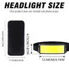 Powerful COB Headlamp Type-cRechargeable Head Flashlight Built-in Battery Outdoor Fishing Camping Lantern Waterproof Torch
