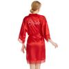 Women's high-end diamond-encrusted Bride lace cardigan wedding robe, European and American style silk bridal makeup morning robe