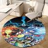 1pc Sonic the Hedgehog Anime Cartoon Design Round Carpet - Office Chair Mat, Non-Slip Rug for Home Decor, Living Room, Bedroom, Game Room, Dormitory F