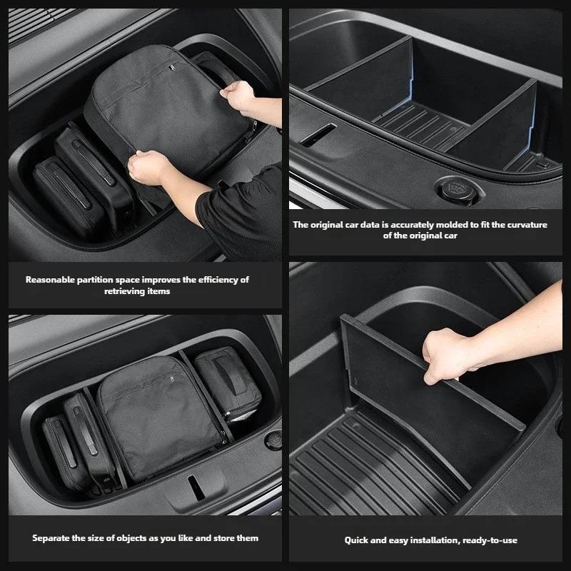 Voor Tesla New Model Y Juniper 2025 Lancering 2026 Bagageruimtemat Scheidingswand TPE Frunk Beschermkussen Organizer Opbergdoos