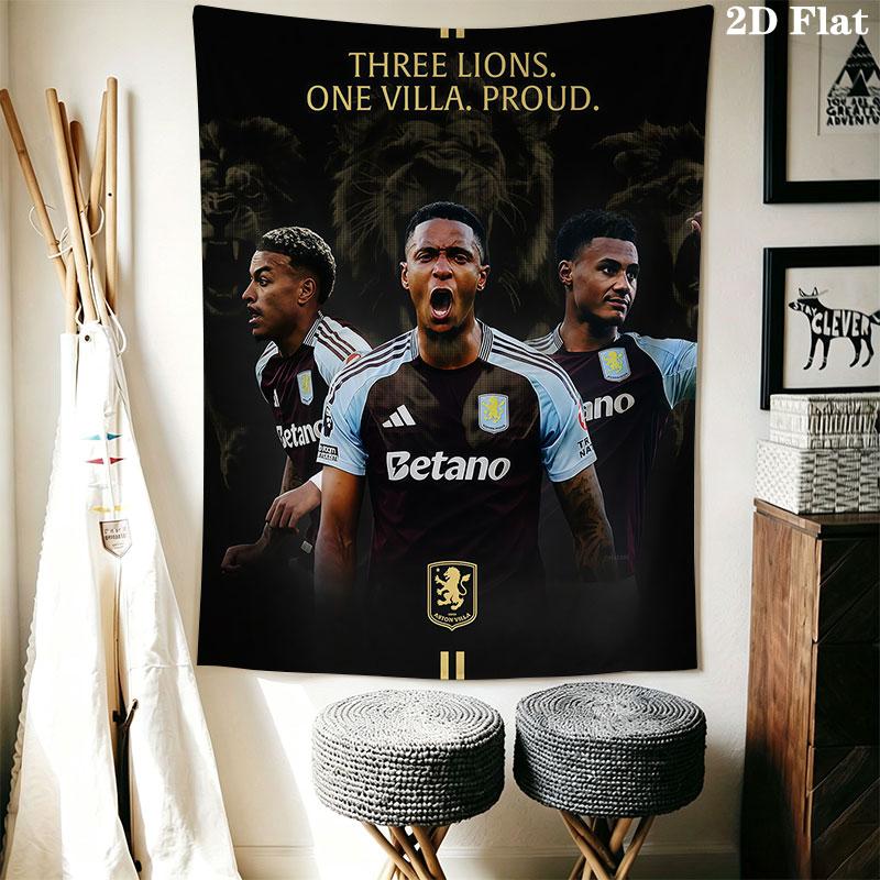 Aston Villa F.C Wall Hanging Printed Fabric Blanket Decorative Tapestries for Bedroom Living Room Home Decor