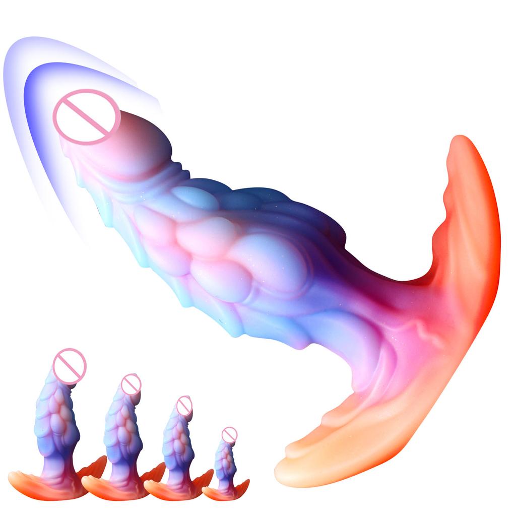 Luminous Monster Dildo Wearable Anal Plug Huge Penis Alien Anal Dildo Masturbator Butt Plug Dilator Sex Toys Vaginal Clitoral Anal Stimulation Unisex