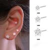 925 Silver Allergy Prevention Piercing Bone 4/5/6mm Zircon Star Mini Stud Earrings For Women Ear Hole Care Accessories