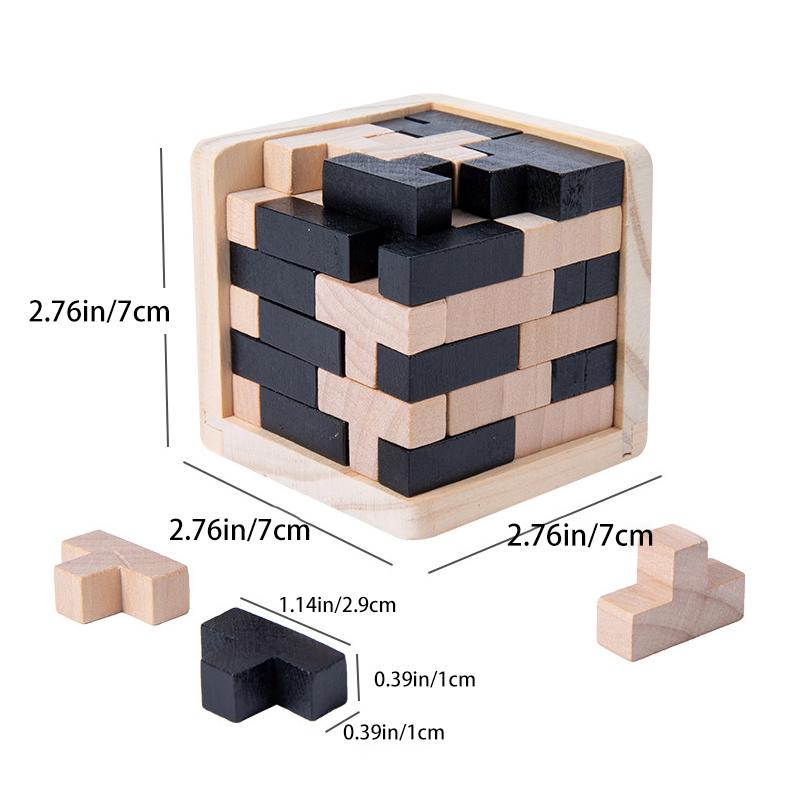 Wooden Puzzles IQ Toy, 54T Cube Educational Toys For Kids, Intellectual Game For Adults And Puzzle Enthusiasts