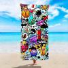 Toalla de Playa de Microfibra con Estampado Pop Art Vibrante Estilo Tropical Patrón Geométrico Forma Rectangular para la Playa