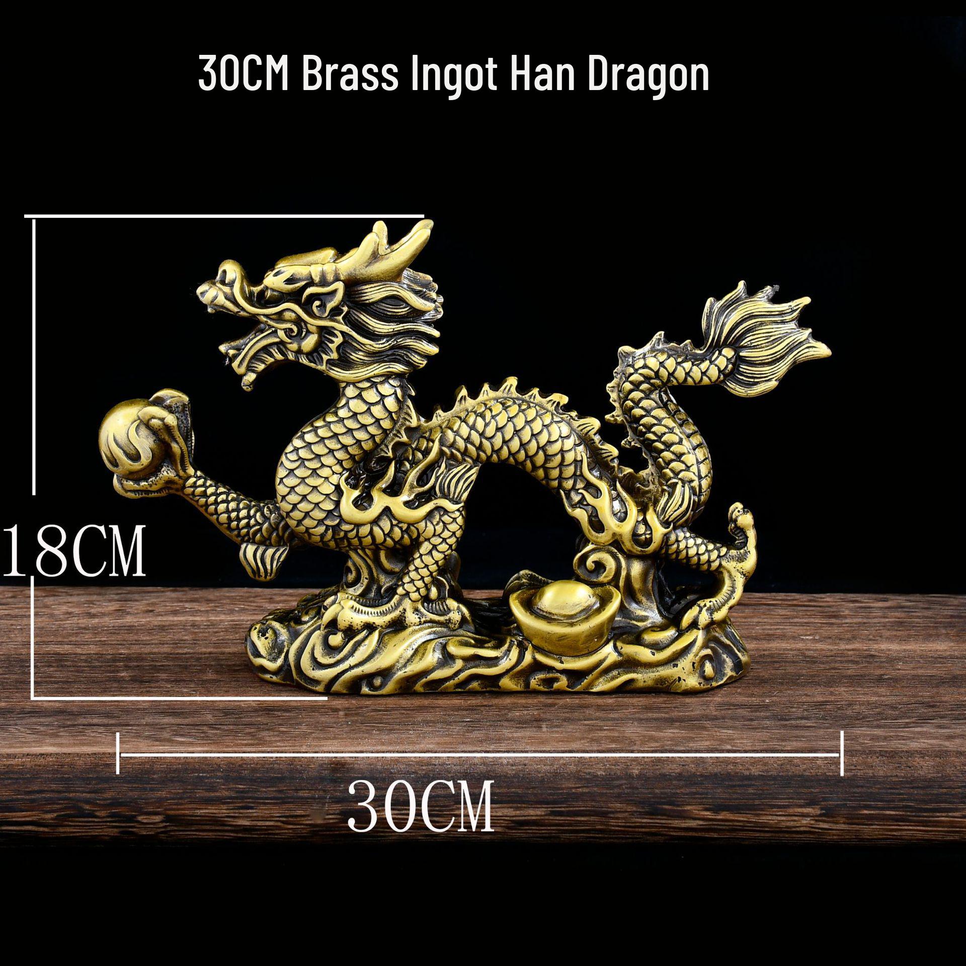 Hanlong Brass Dragon Ornament - Soaring
