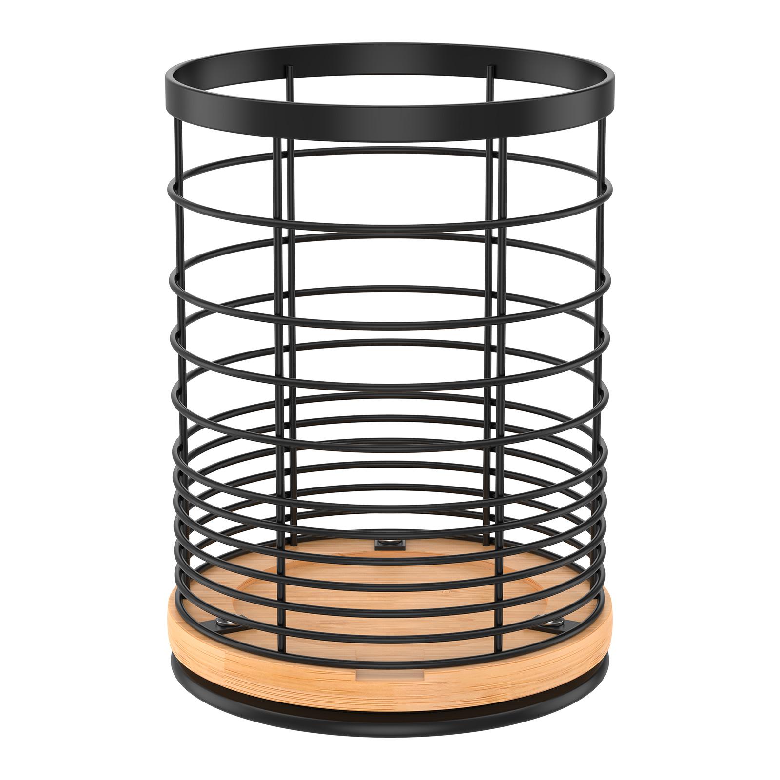 

360° Rotating Utensil Holder Metal Kitchen Counter Storage Rack Spatula spoon Tableware Kitchenware Organizer Caddy чёрный