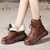 Fur Integrated Snow Boots Women's Winter Fluff Cotton Boots Thickened Soles Martin Boots Short Boots Warm Cotton Shoes Thickened Non-slip
