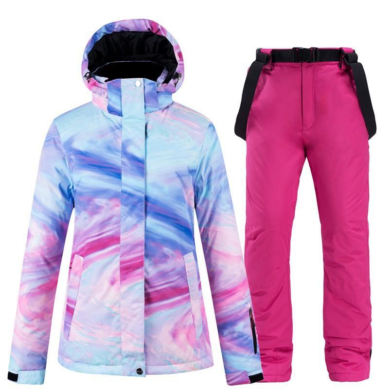 Winter Outdoor Ski Suit, Women's Thermal Snowboard and Snowboard Ski Pants Suit.