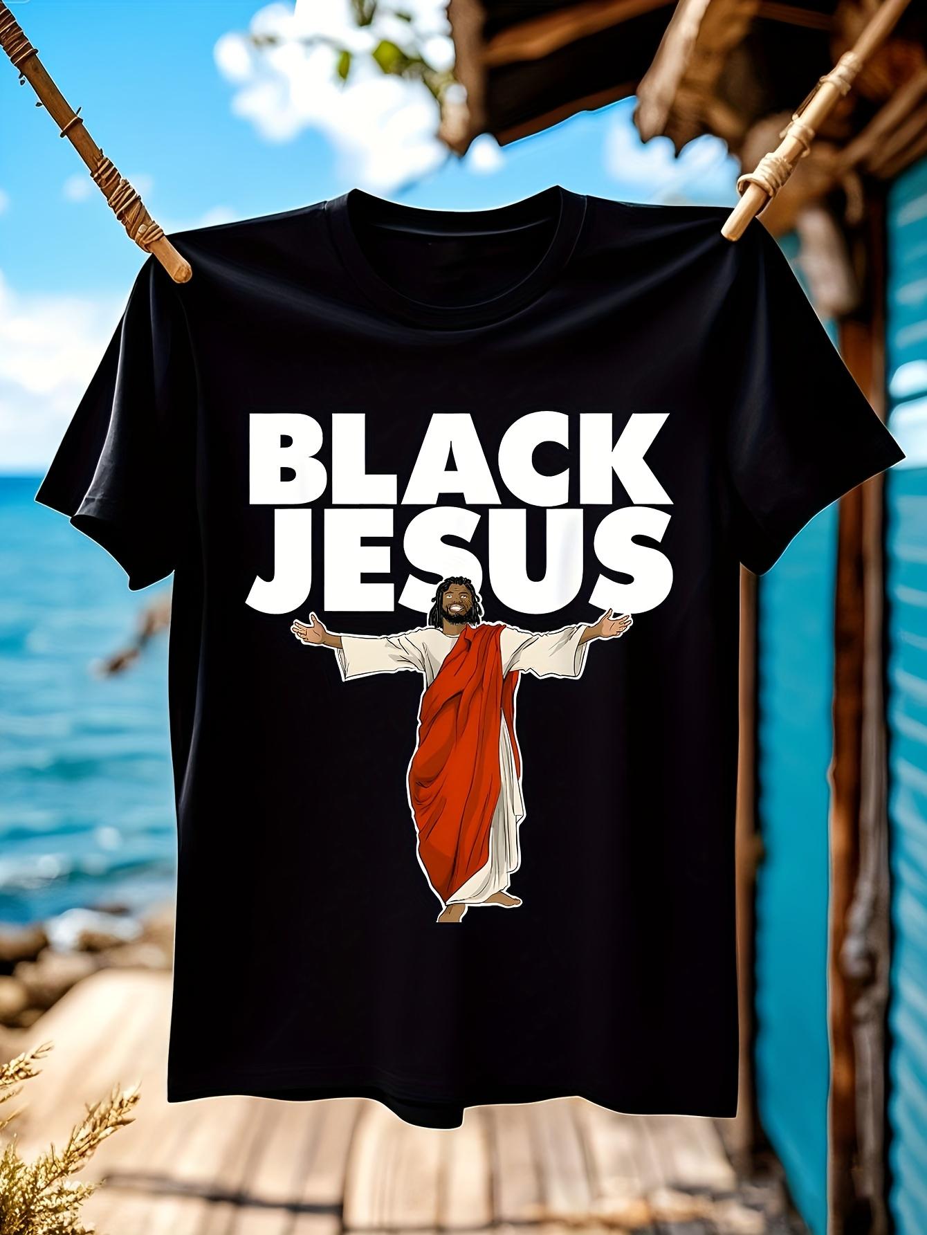 BLACK Bold Jesus Graphic Tshirt Graphic Tshirt - Religiou... XXXL