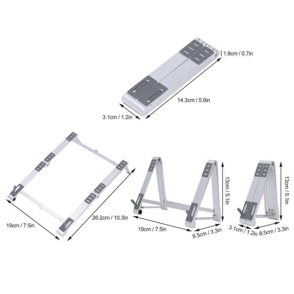 Foldable Laptop Stand Multi Height Adjustment Anti Slip Ergonomic Laptop Stand for Mobile Phone Tablet Laptop