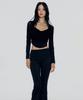 Canvas Betty Boop Mesh Draping Crop Top_Black