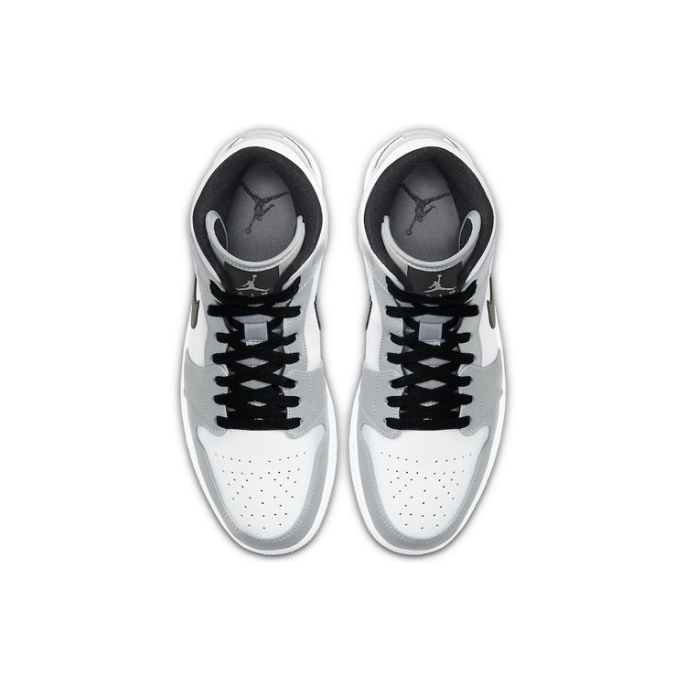 Air Jordan 1 Mid Smoke Grey Men Sneakers Light-Smoke-Grey Black White 554724-092