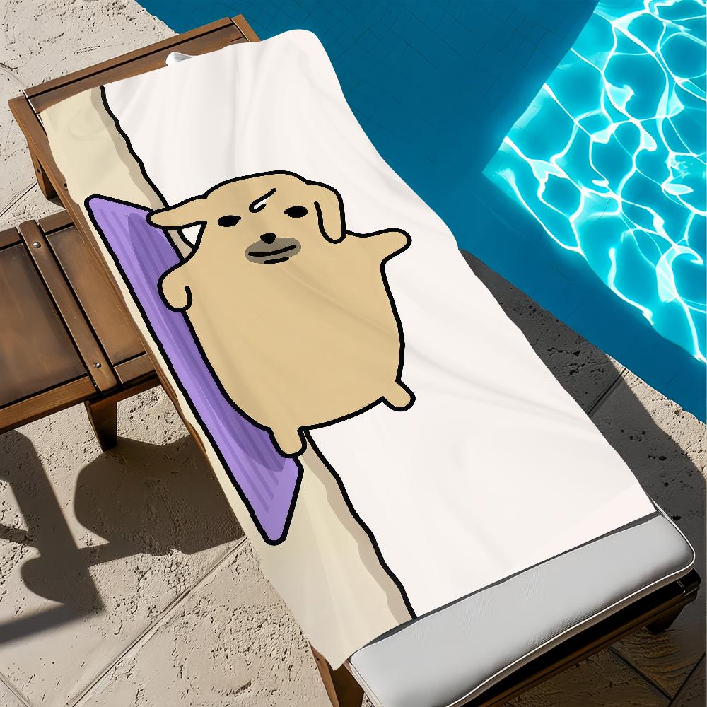 

cute funny anime meme n-nudaeng dog soft Beach Towels Trip swim Pool bathing Towel Gym Spa home Decor Gift Holiday Vacation W30*H60(CM)