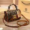 New Trendy Leather Fashionable Single Shoulder Small Square Bag with Simple Texture and Diagonal Cross Handbag