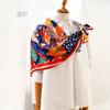 Lenço de seda natural de luxo pintura colorida para mulheres 100% seda real bandana lisa hijab lenços quadrados echarpe xale presente