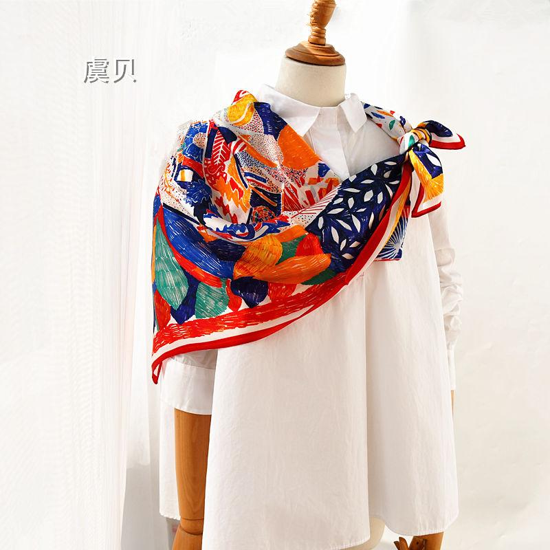 Lenço de seda natural de luxo pintura colorida para mulheres 100% seda real bandana lisa hijab lenços quadrados echarpe xale presente
