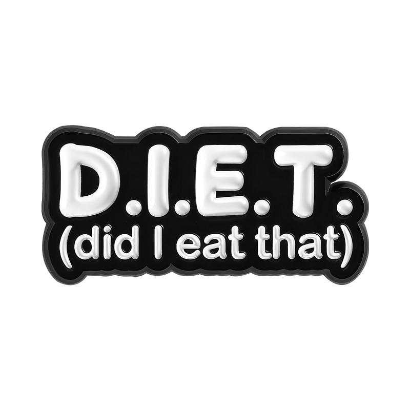 Milf Diet Wtf Enamel Pins Bat Funny Abbreviation Brooches Lapel Badges Punk Cool Jewelry Gift for Family Friends