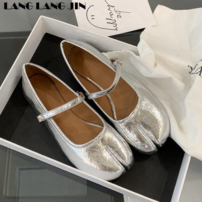 Modne Buty Tabi Ninja Damskie Płaskie Baleriny z Dzielonym Palcem Baleriny Damskie Mokasyny na Okrągłym Obcasie Tacones Damskie Mokasyny Marka Mujer