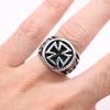 Retro Croix De Guerre Ring For Men Cross Accessories Silver Color Punk Gothic Adjustable Open Ring Unisex Alloy  Man Gift