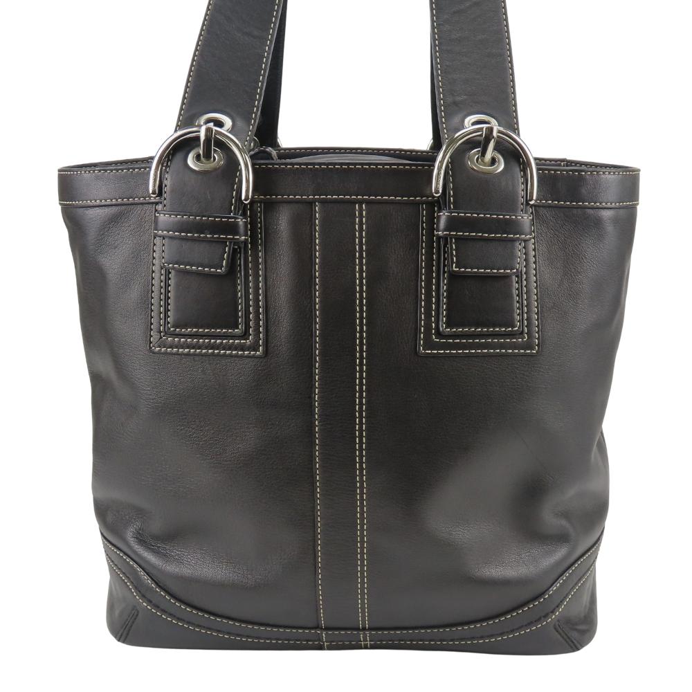 Used COACH Tote Bag F11098 Leather Black